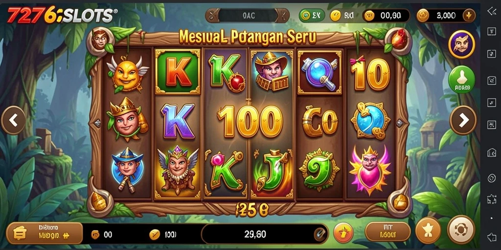 Tampilan gameplay seru dalam 7276SLOTS dengan berbagai pilihan tema.