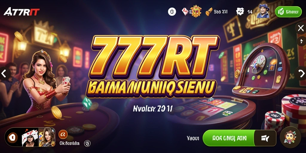 Screenshot utama 777RT menampilkan keseruan permainan Kasino yang menarik.
