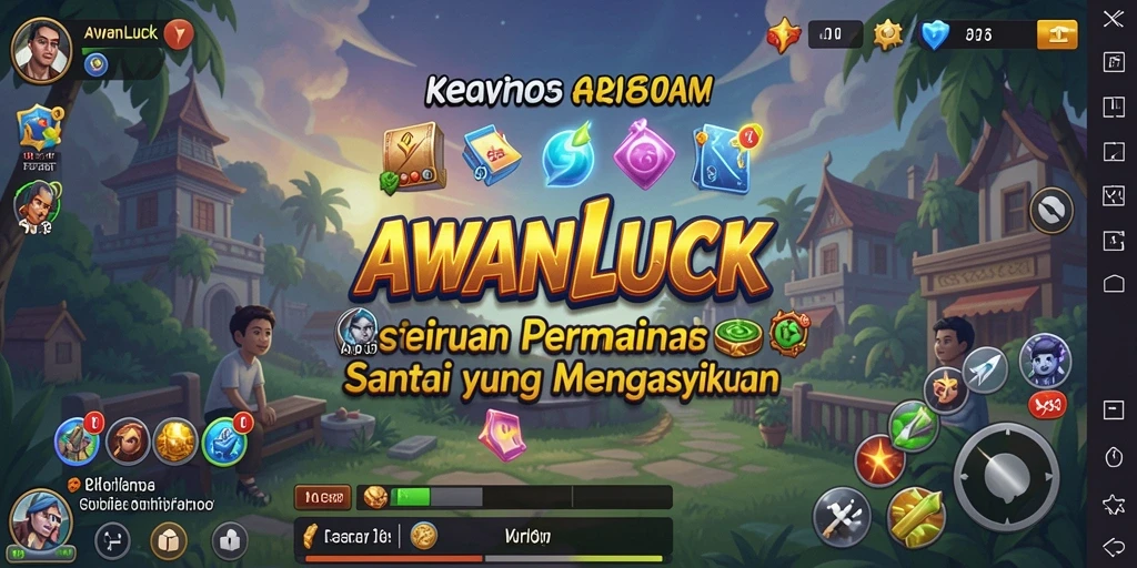 Tampilan gameplay AWANLUCK yang menyenangkan dan ceria.