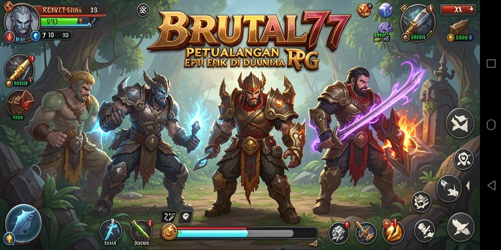 Gameplay BRUTAL77 yang mendebarkan dan penuh aksi.