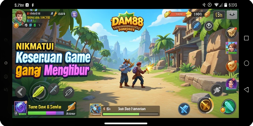 Tampilan gameplay <strong>DAM88</strong> yang menarik dan penuh warna.