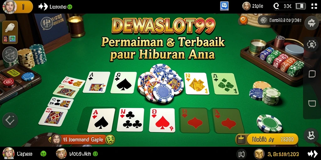 Screenshot DEWASLOT99 menampilkan gameplay Gaple yang menarik dan interaktif.
