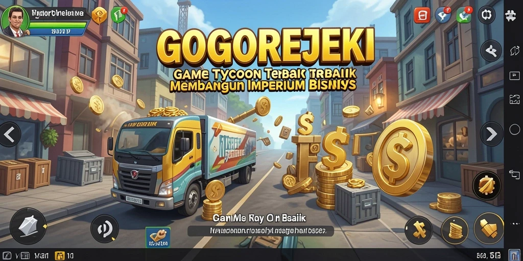 Tampilan gameplay seru dari GOGOREJEKI yang menunjukkan manajemen bisnis.