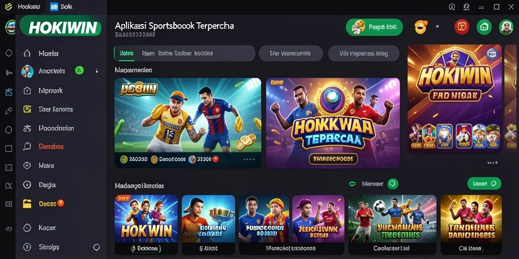 Tampilan HOKIWIN menampilkan berbagai opsi taruhan olahraga.