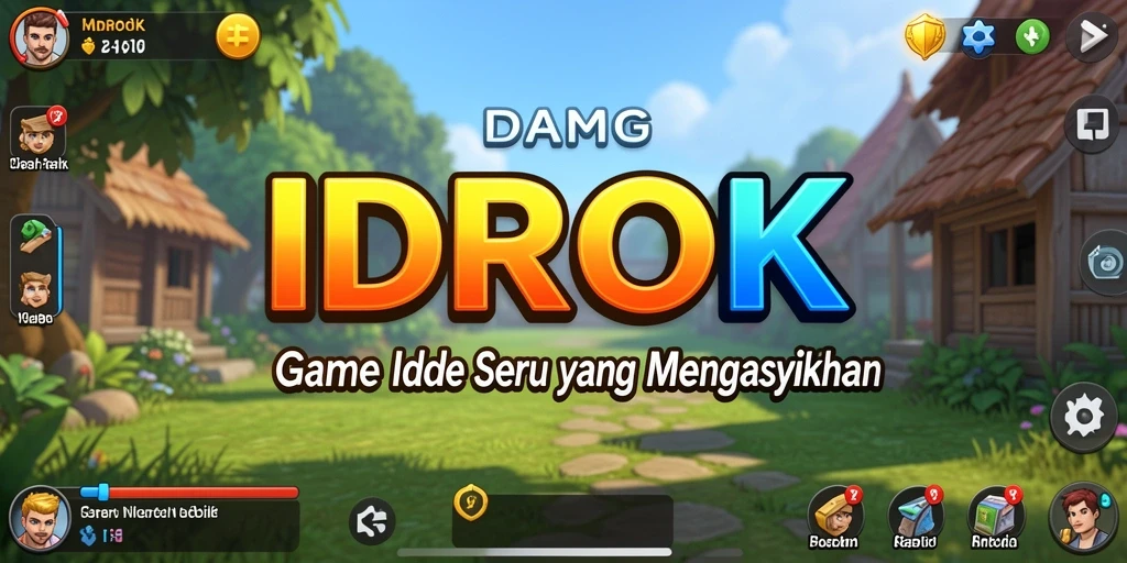 Tampilan menyenangkan dari gameplay <strong>IDROK</strong> yang menampilkan kemajuan mengumpulkan sumber daya.