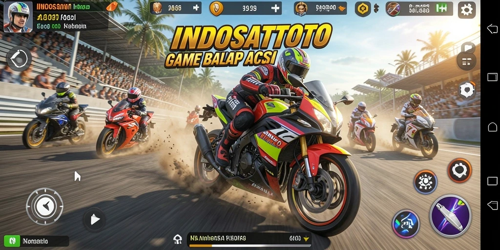 Gameplay seru balap motor di INDOSATTOTO.