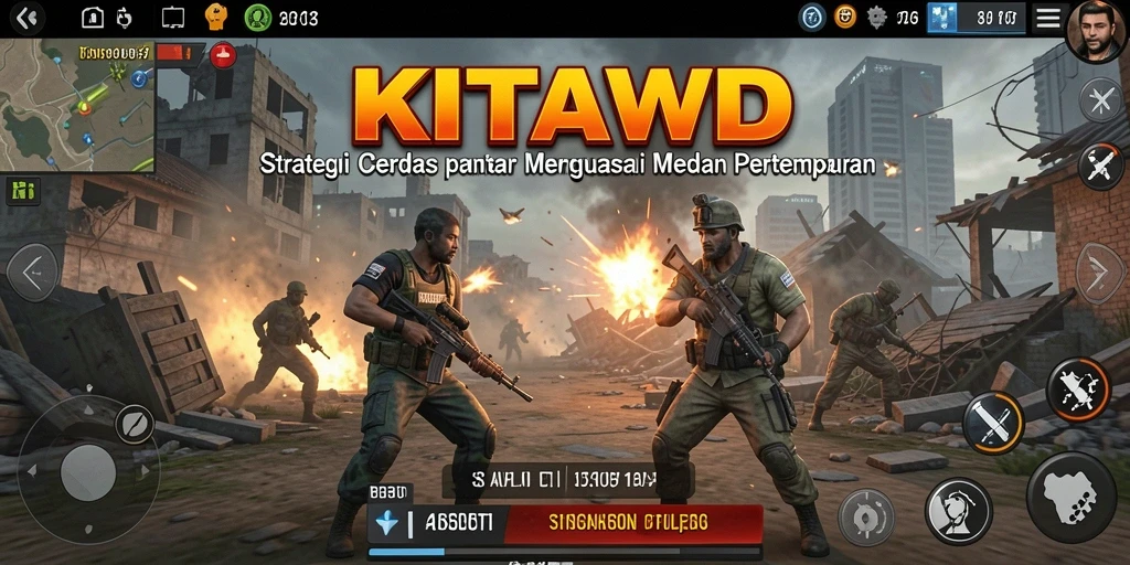 Tampilan gameplay yang intens di KITAWD, menunjukkan strategi pertempuran yang dinamis.