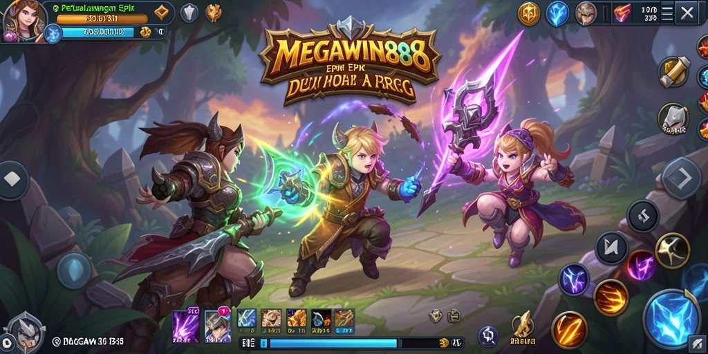 Tampilan aksi seru dari gameplay ARPG MEGAWIN888.