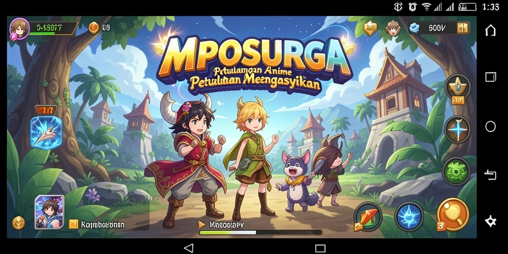 Screenshot menampilkan aksi seru dalam gameplay Anime MPOSURGA.