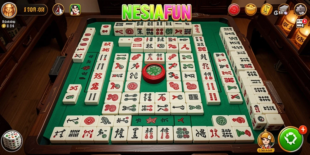 Tampilan utama permainan Mahjong yang menarik dan menyenangkan.