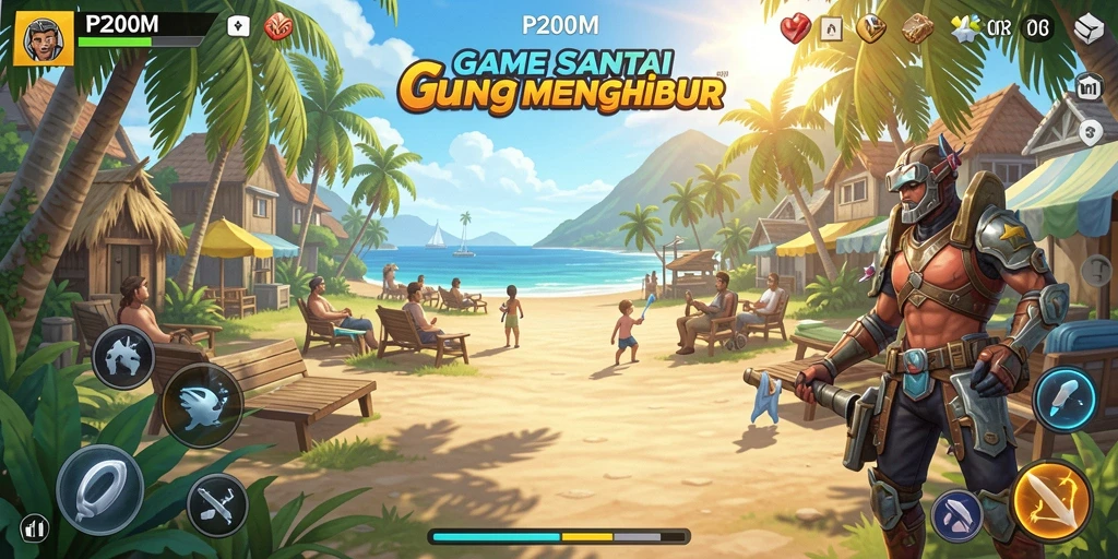 Tampilan gameplay P200M yang menarik dan penuh warna.