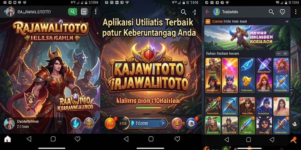 Tampilan antarmuka aplikasi RAJAWALITOTO yang intuitif dan informatif.