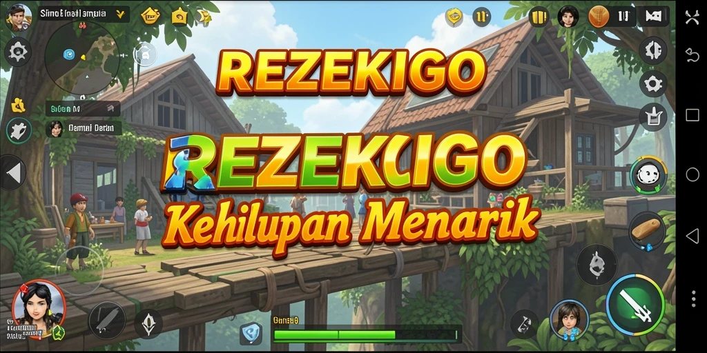 Tangkapan layar utama REZEKIGO menampilkan gameplay simulasi yang menarik.