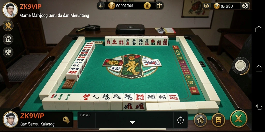 Tampilan gameplay ZK9VIP dengan antarmuka Mahjong yang menawan.